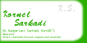 kornel sarkadi business card